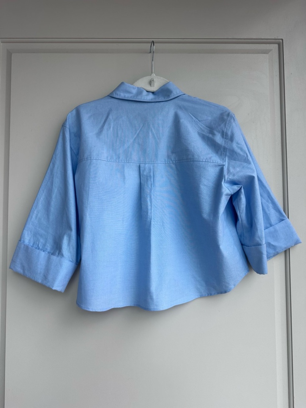 Zara Short Oxford Shirt XS Blue - Picture 2 of 4